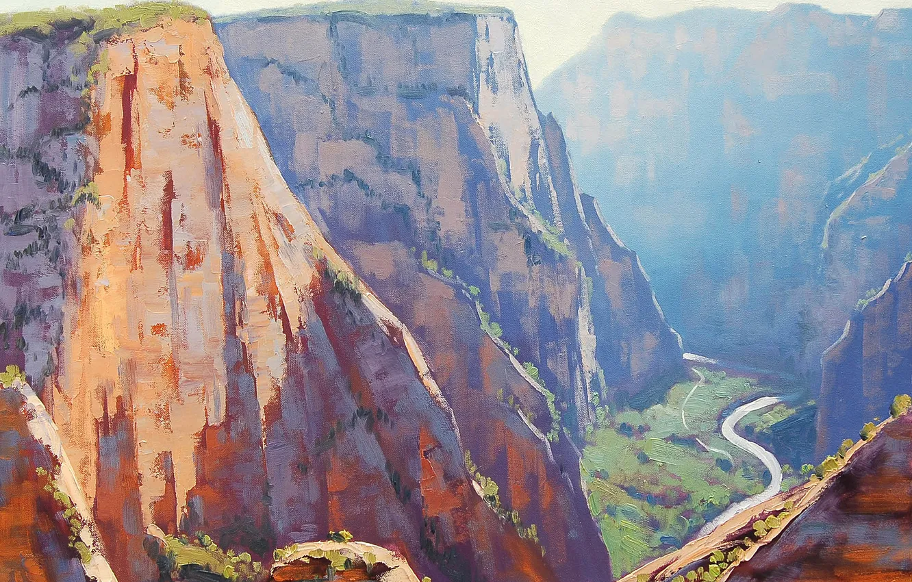 Wallpaper ART, FIGURE, ARTSAUS, ZION CANYON CLIFFS for mobile and ...