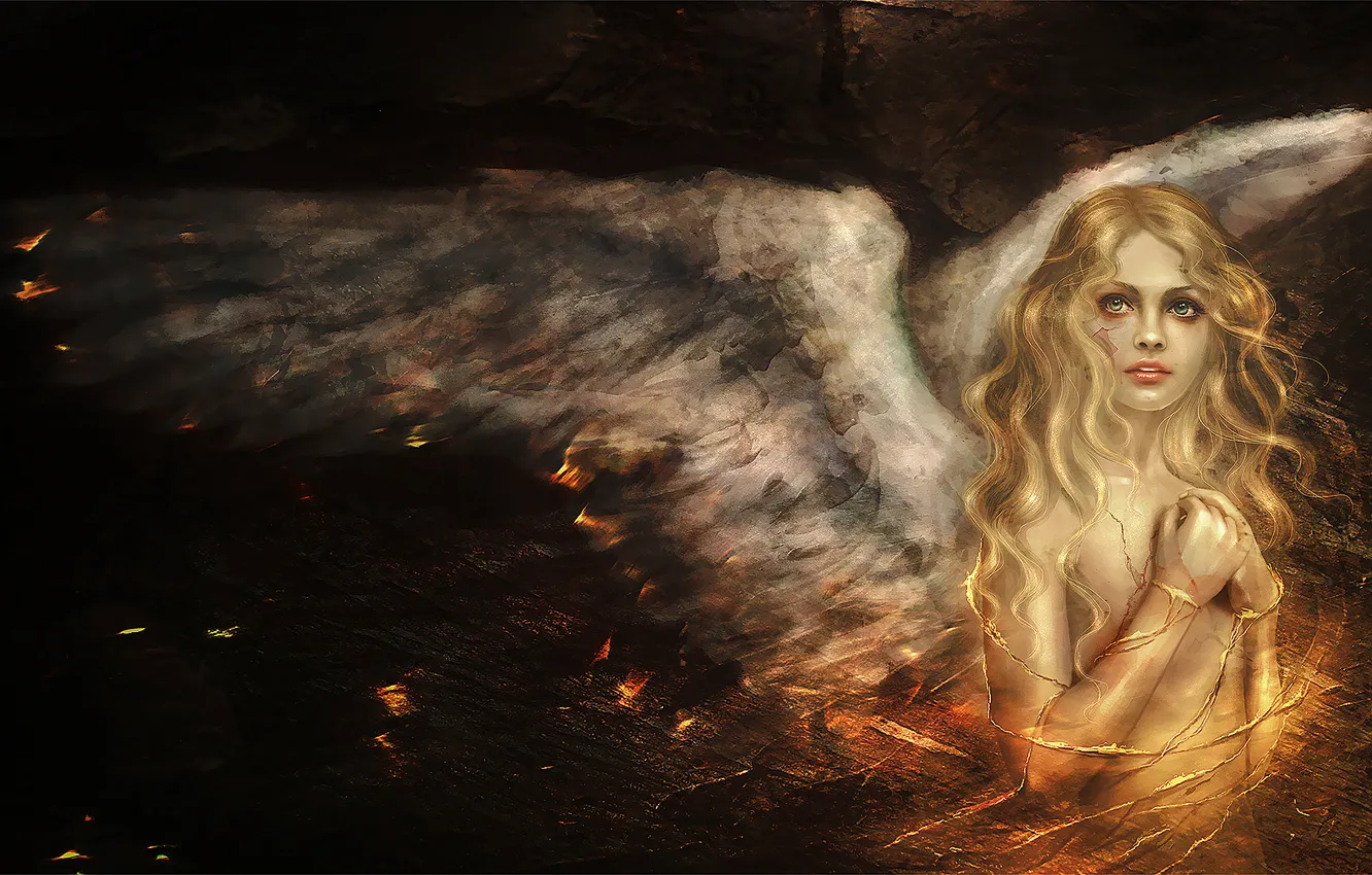 Photo wallpaper girl, wings, angel, art, angel
