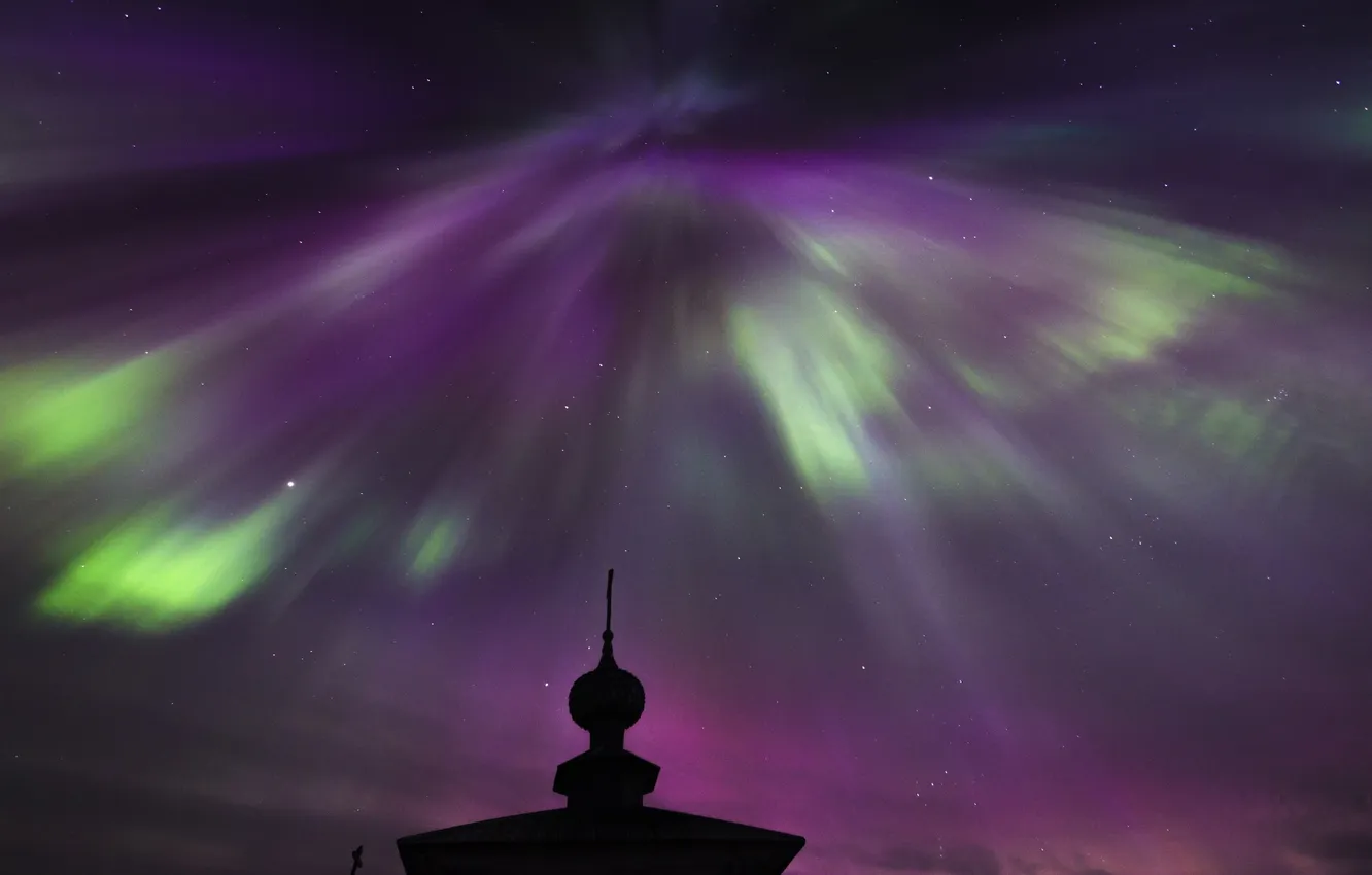 Photo wallpaper the sky, night, Northern lights