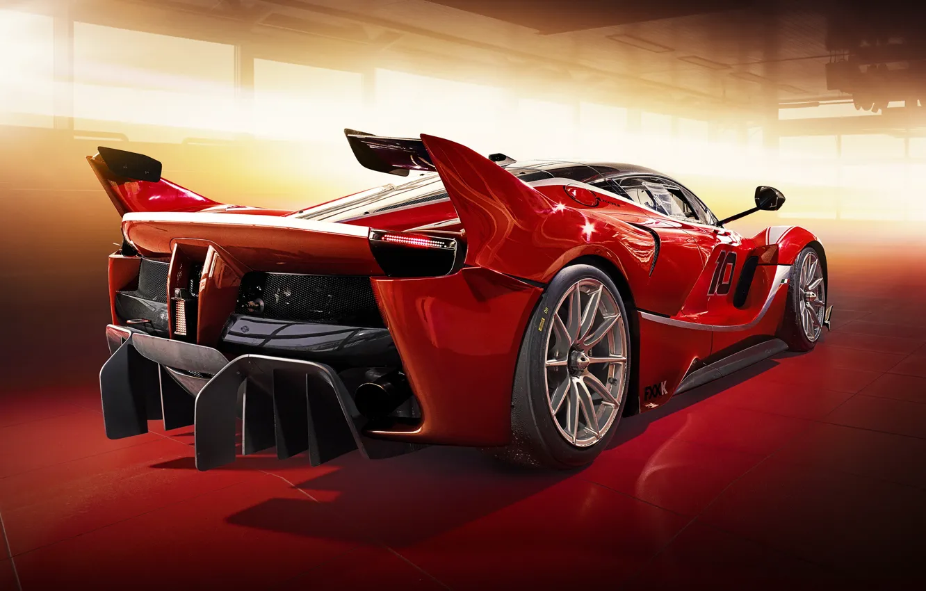 Photo wallpaper Ferrari, red, supercar, FXX K