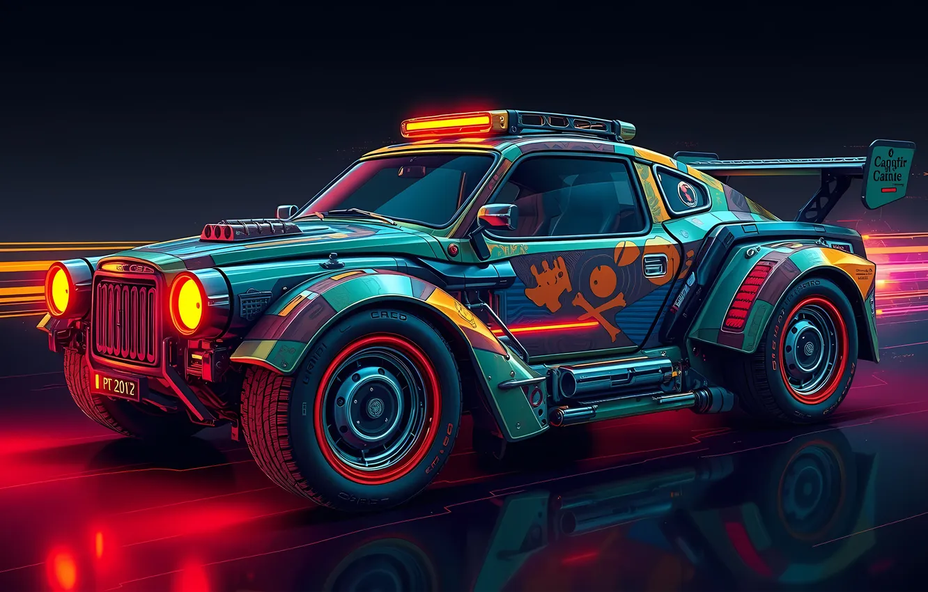 Photo wallpaper Prototype, Machine, Neon