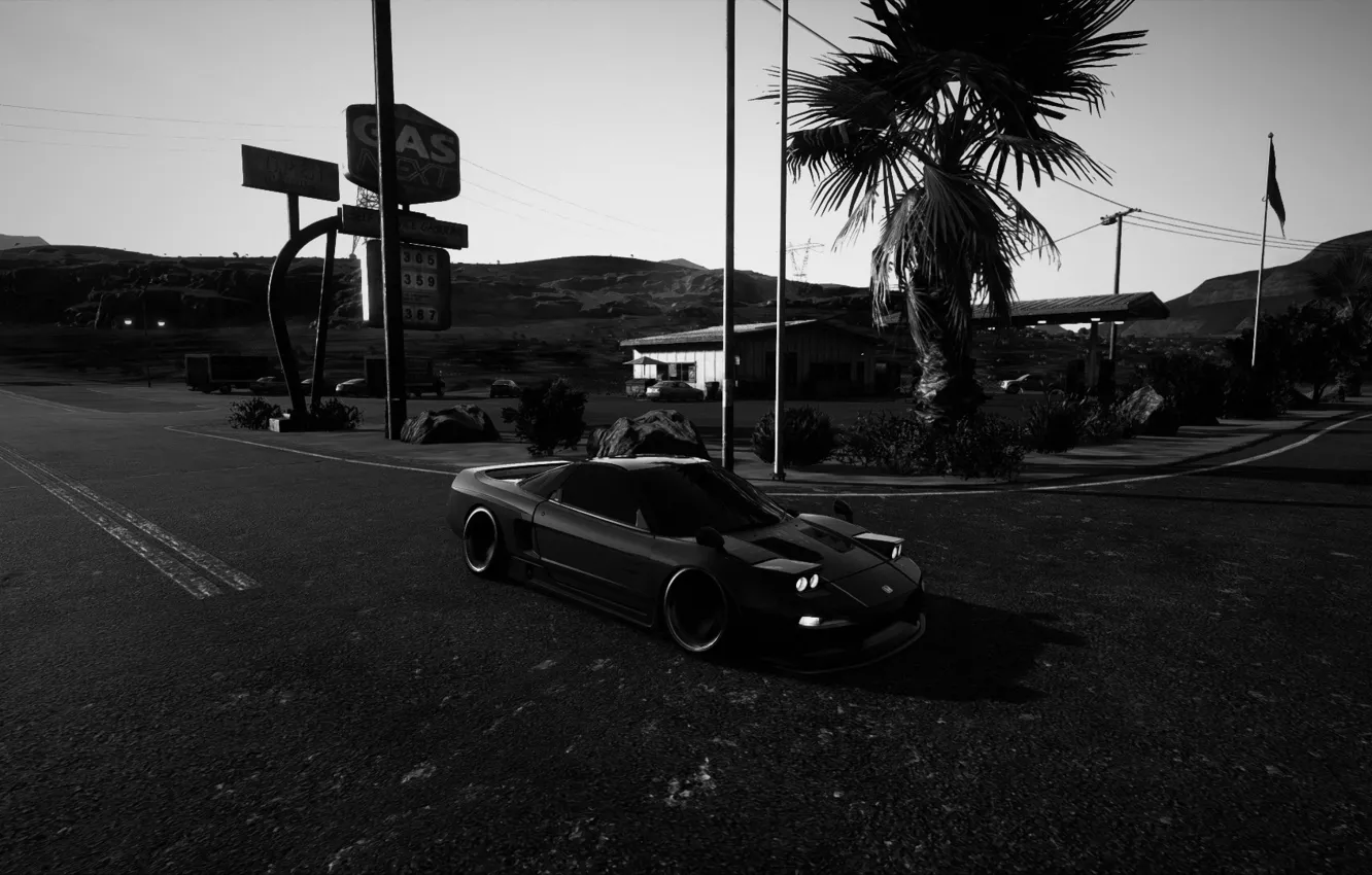 Photo wallpaper Honda, NSX, Black and white, need fpr speed payback