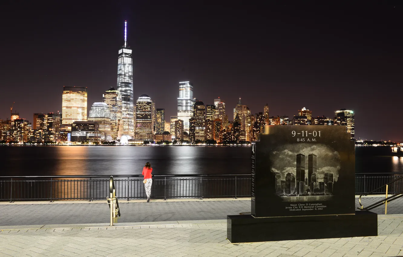 Photo wallpaper Night, New York, New York, Night, Manhattan, Memorial, Manhattan, Memorial