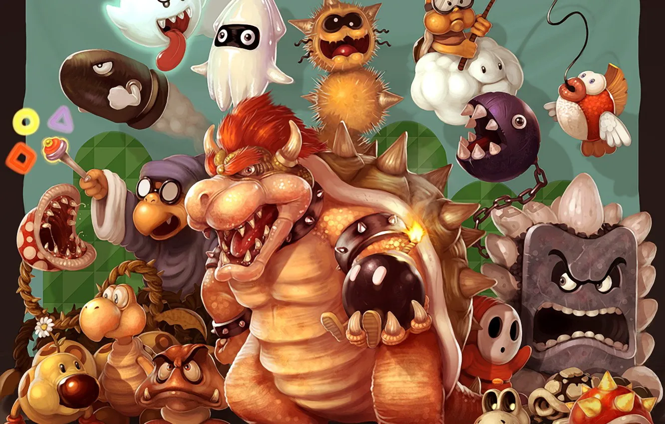 Photo wallpaper figure, Mario