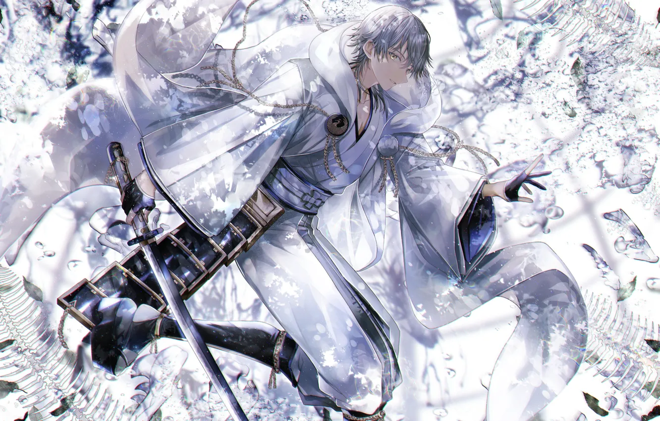 Photo wallpaper sword, guy, Touken Ranbu, Dance of swords