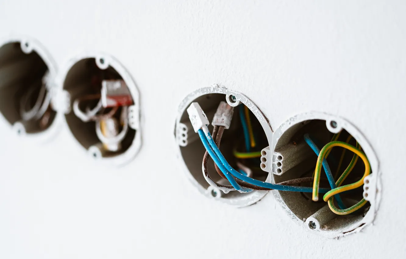 Photo wallpaper wall, pattern, cables, electricity