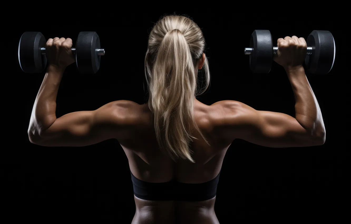 Photo wallpaper blonde, workout, fitness