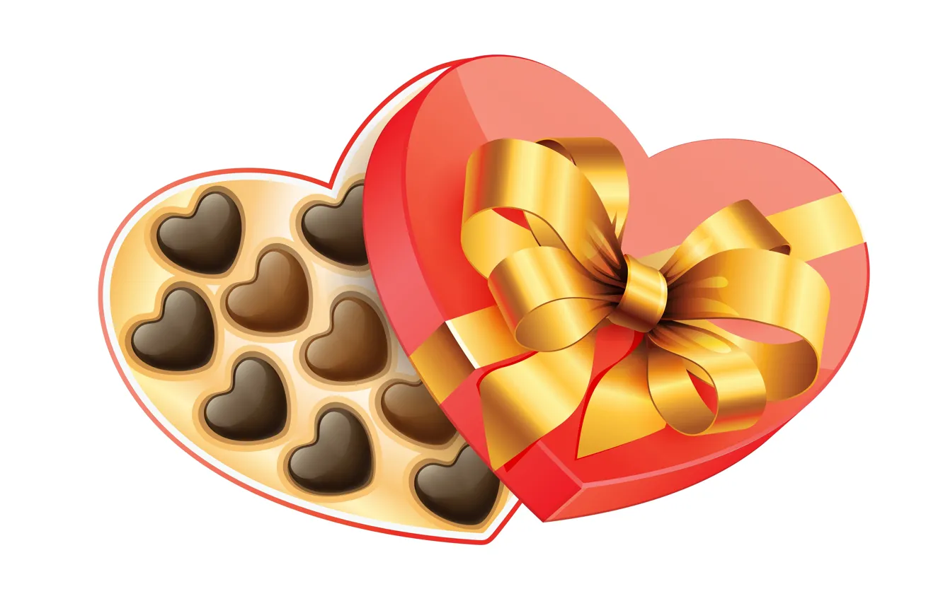 Photo wallpaper holiday, gift, heart, chocolate, art, candy, Valentine's day