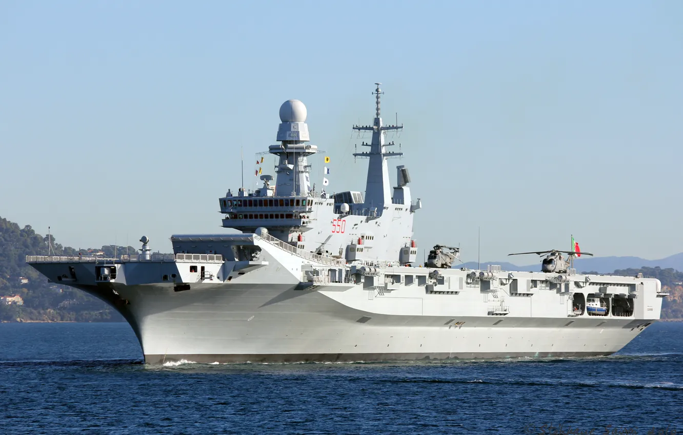 Photo wallpaper small, the carrier, helicopter, Cavour