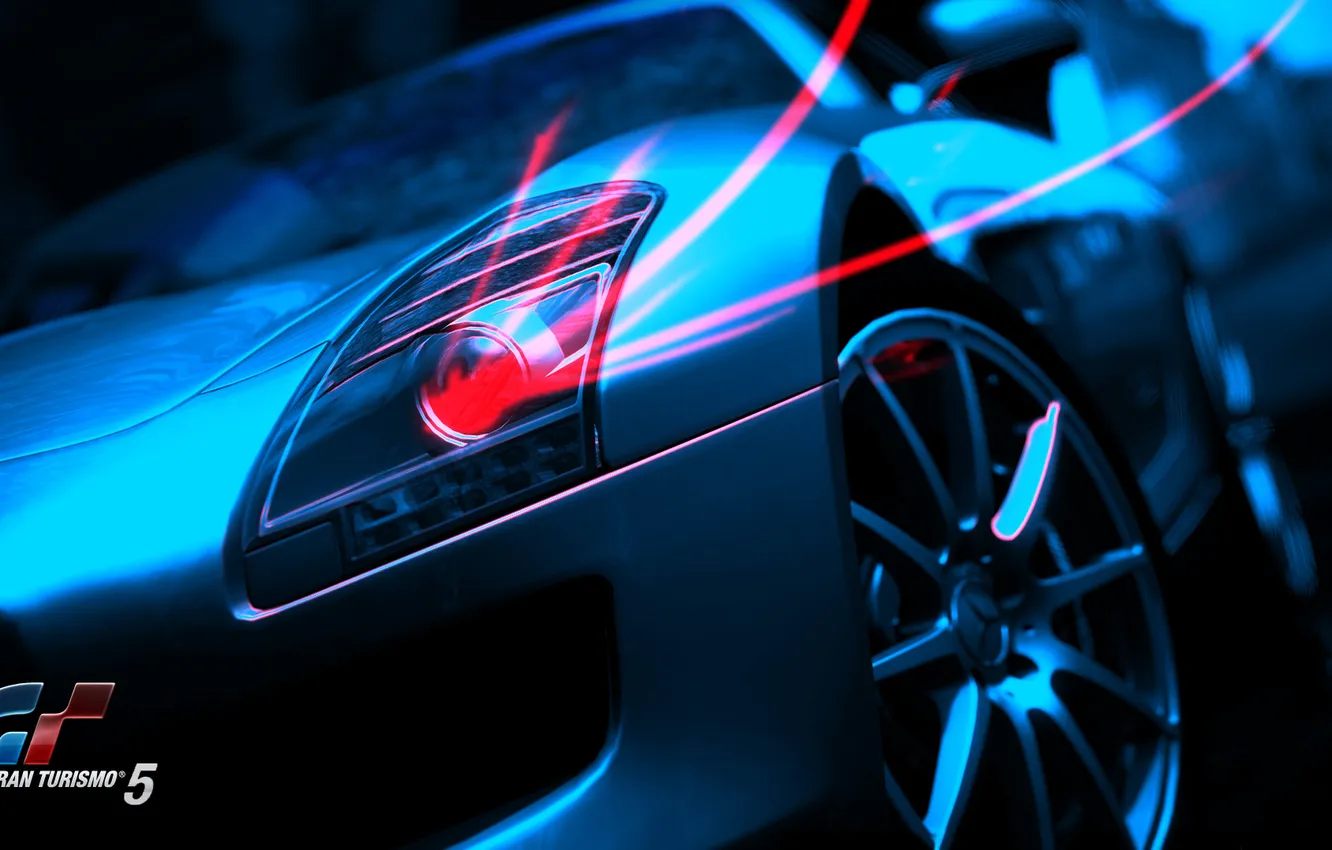 Photo wallpaper lights, Mercedes, Mercedes SLS, Gran Turismo, Video Game