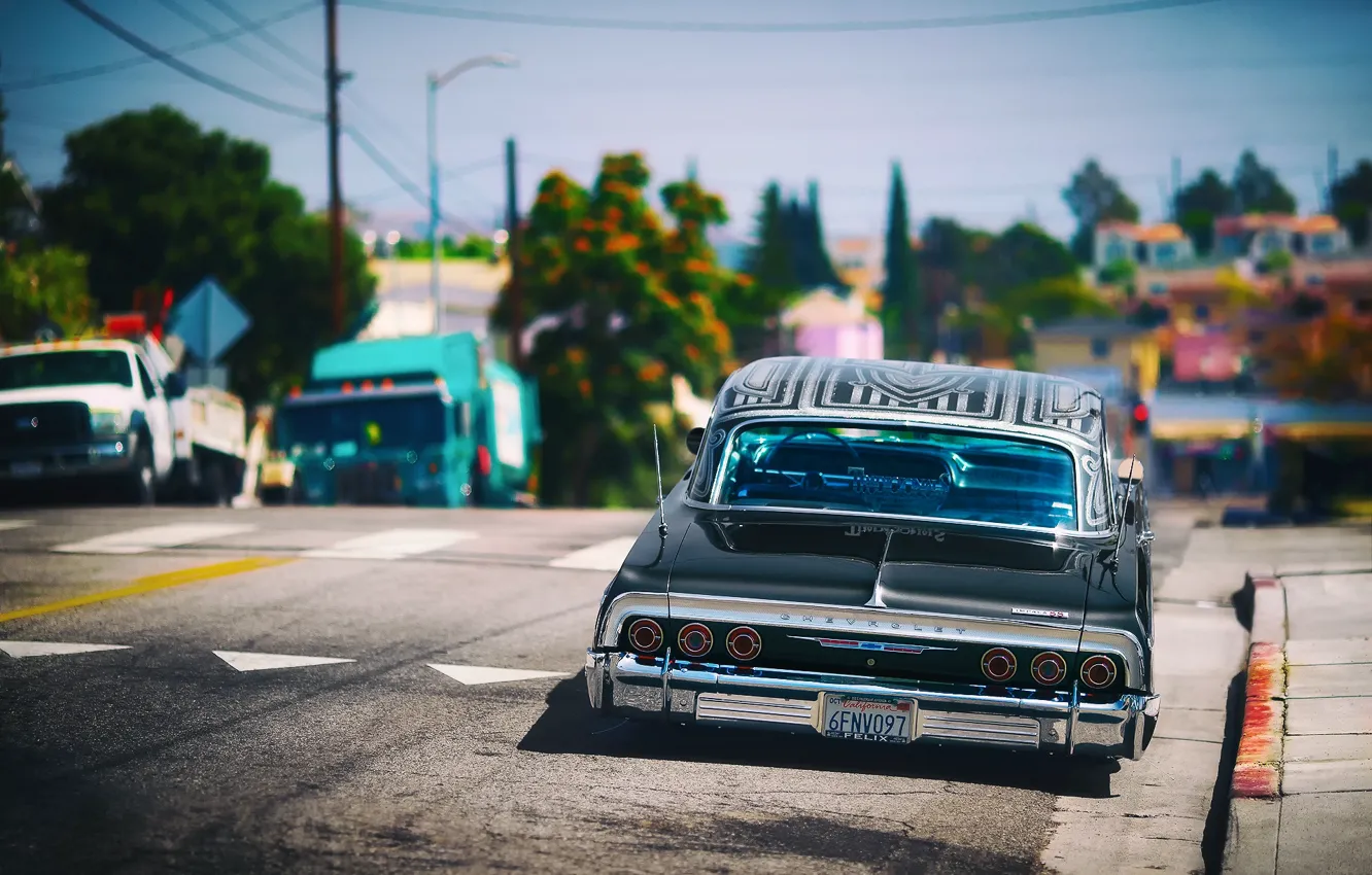 Photo wallpaper street, Chevrolet, lowrider, Impala SS, Los Angeles
