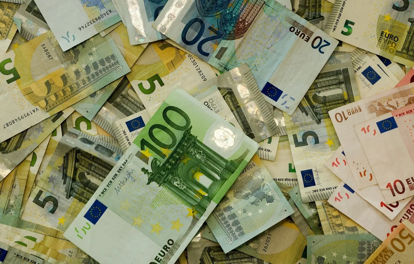 Photo wallpaper money, Euro, banknotes