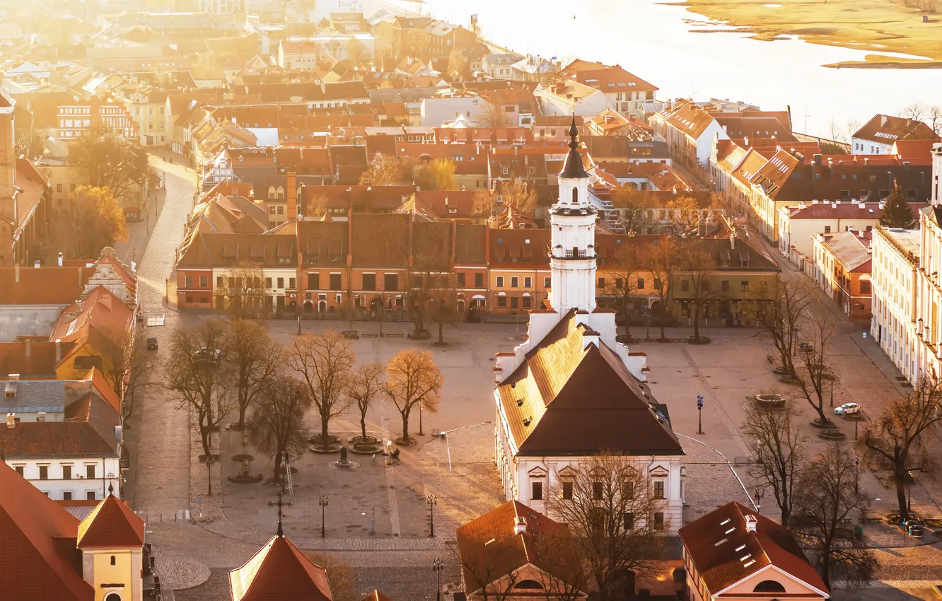 Photo wallpaper Lithuania, Kaunas, Town hall square
