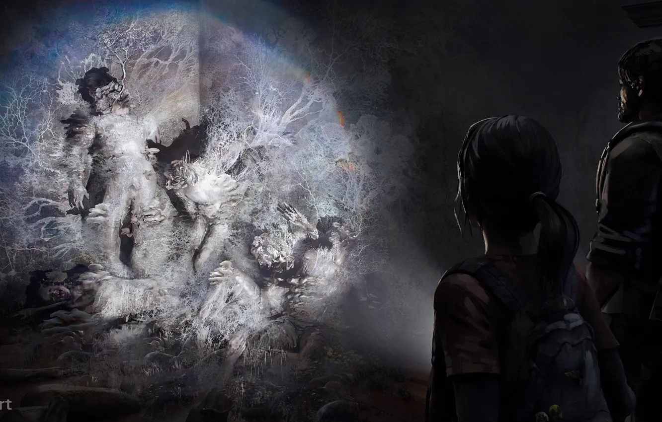 Photo wallpaper Concept art, Illustration, Joel, Ellie, some of us, Game Art, Saby Menyhei, Last of Us