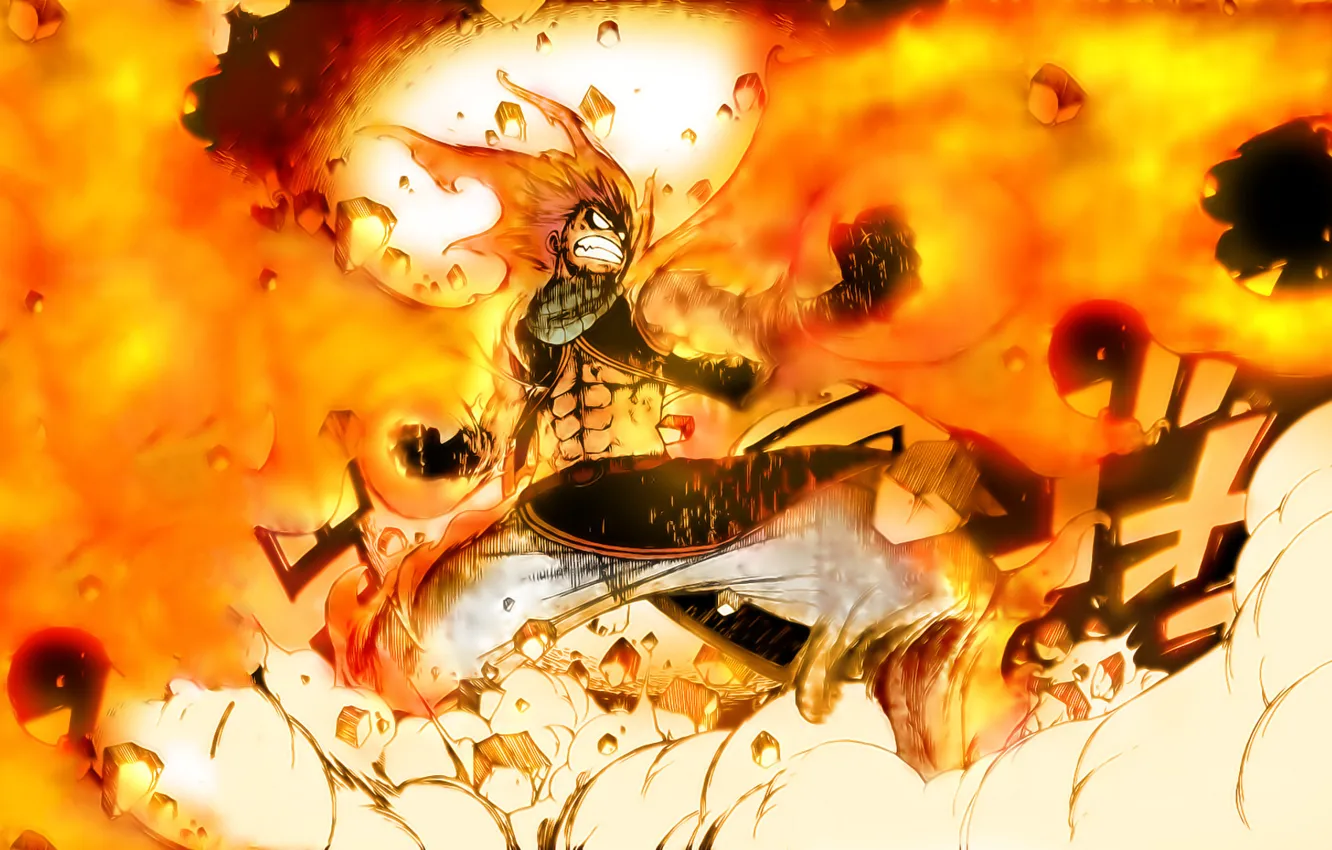 Photo wallpaper fire, anime, art, guy, Fairy Tail, Tale of fairy tail, Natsu Dragneel, Natsu