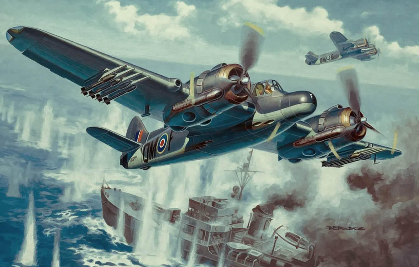 Photo wallpaper weapon, war, painting, drawing, ww2, dogfight, raf, british fighter