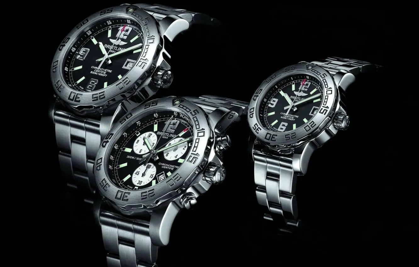 Photo wallpaper watch, Trio, Swiss watch, Breitling