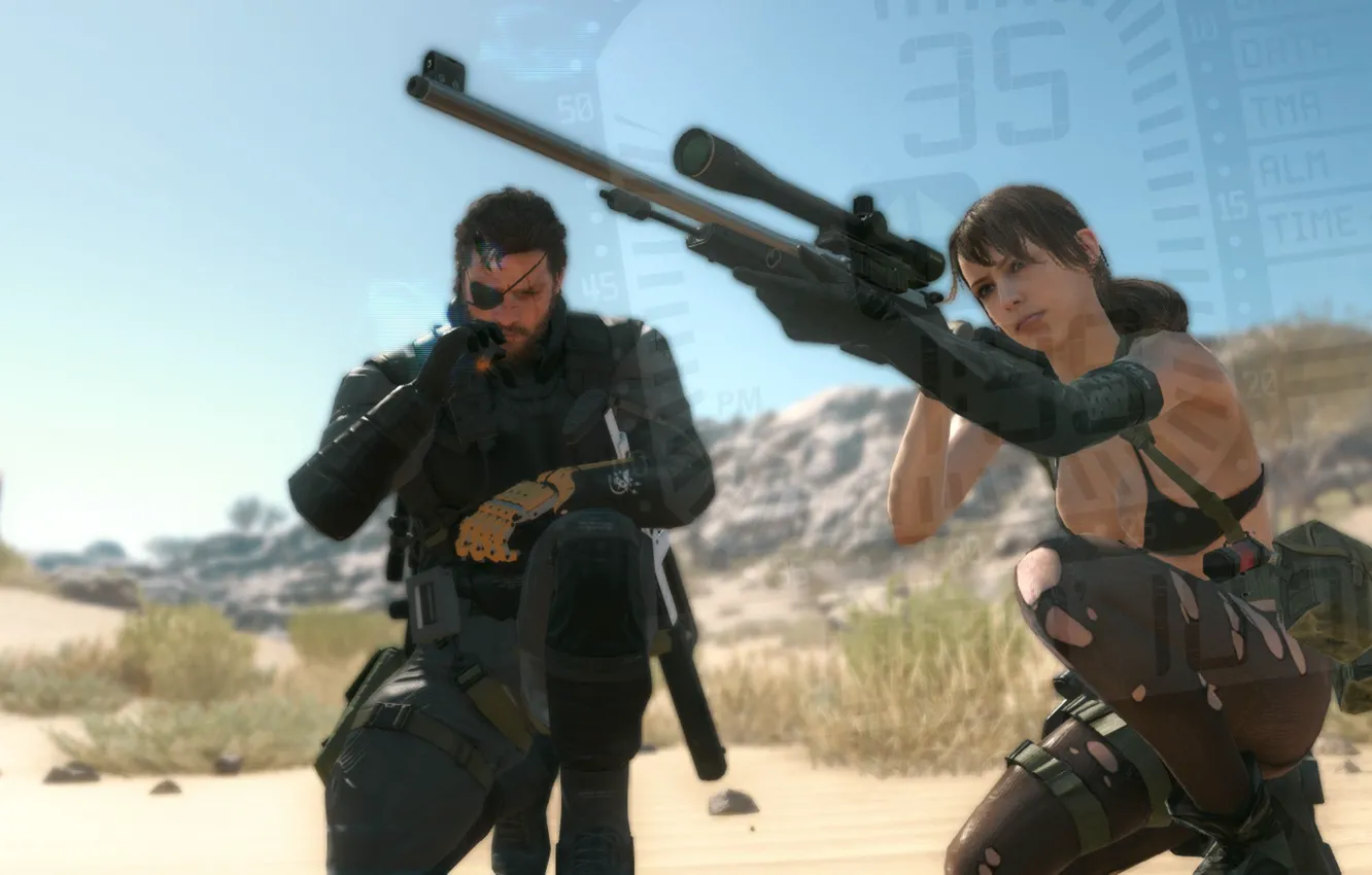 Photo wallpaper metal gear solid, Snake, cigar, Quiet, metal gear solid v the phantom pain