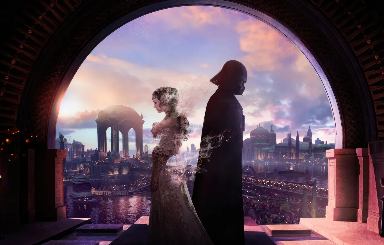 Photo wallpaper darth vader, stars wars, padme amidala