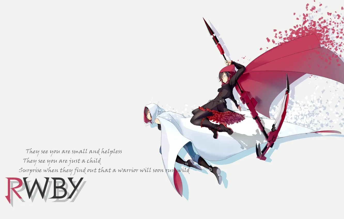 Photo wallpaper weapons, background, girls, RWBY
