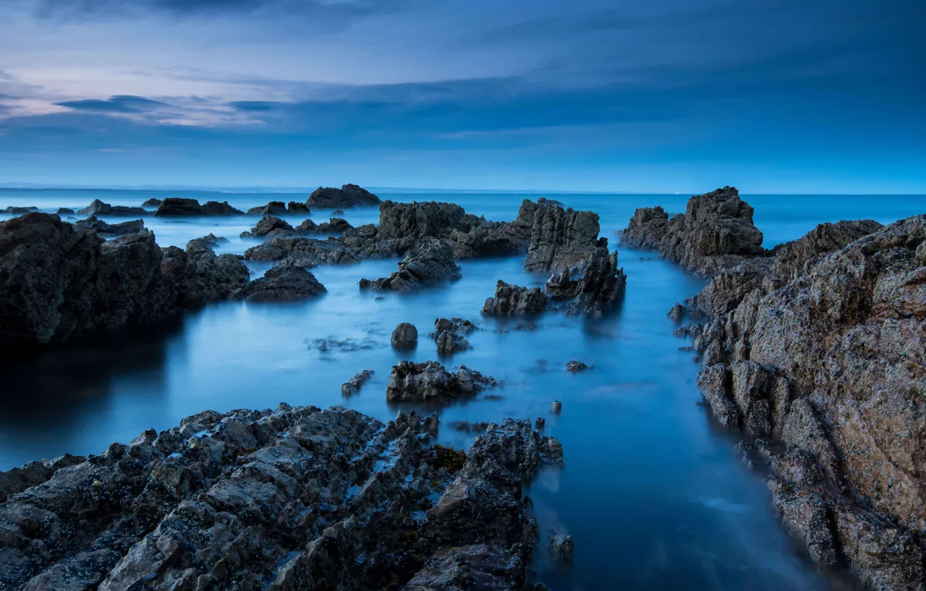 Photo wallpaper sea, rocks, Scotland, St Andrews