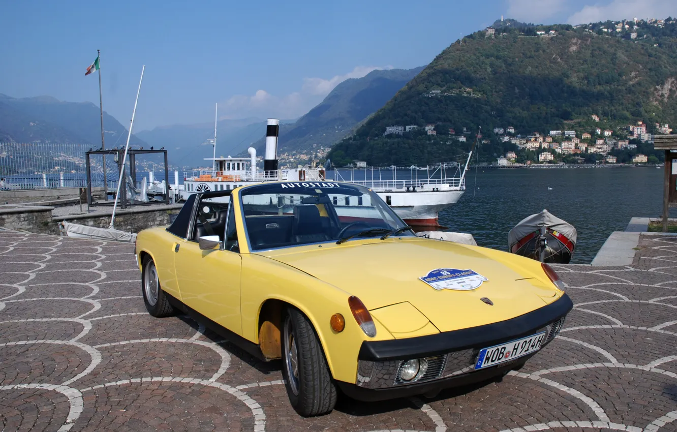 Photo wallpaper yellow, Marina, Porsche, Volkswagen, 1970, Targa, 914, VW-Porsche