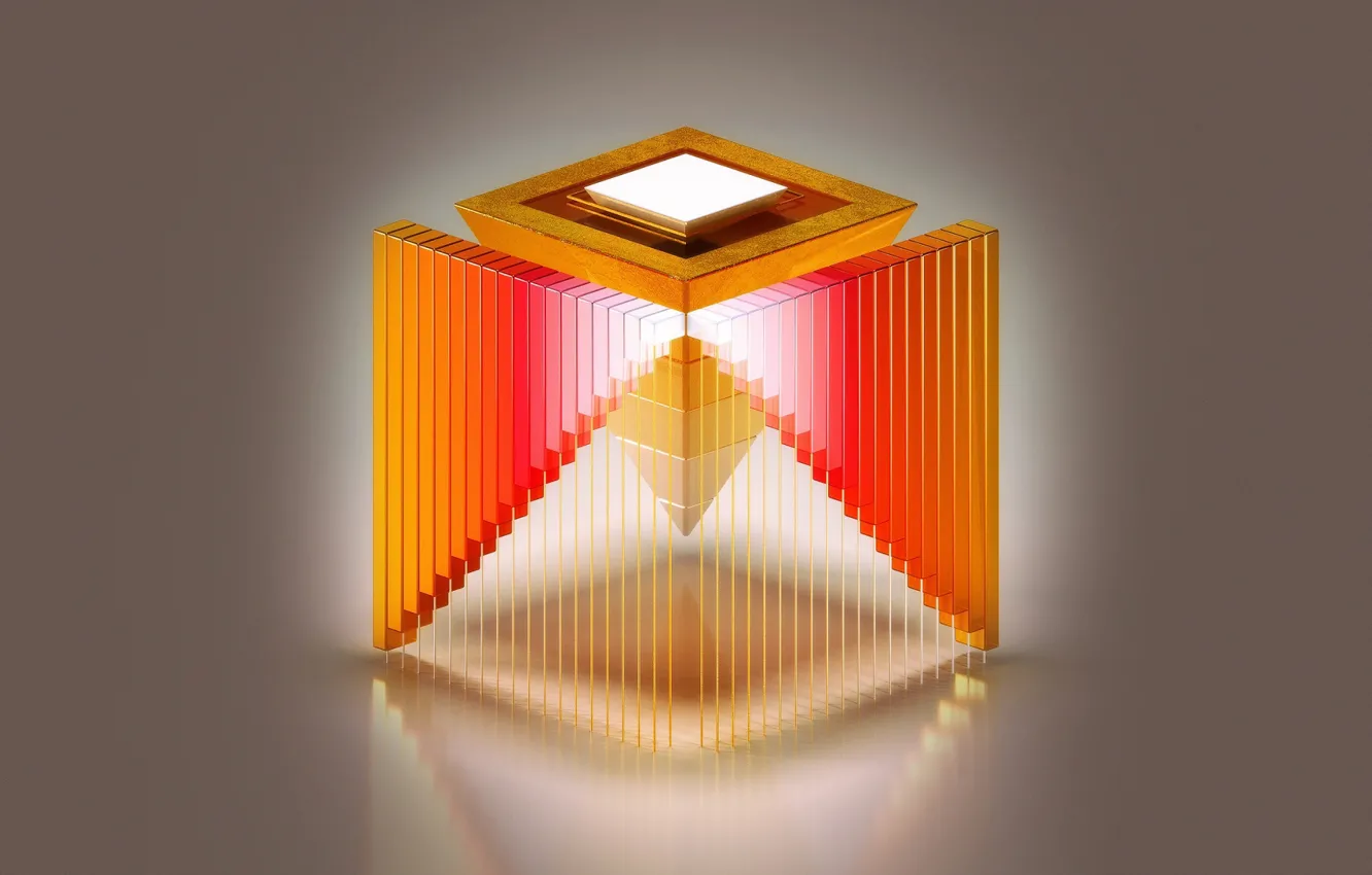 Photo wallpaper abstraction, paint, design, pyramid, cube, the volume