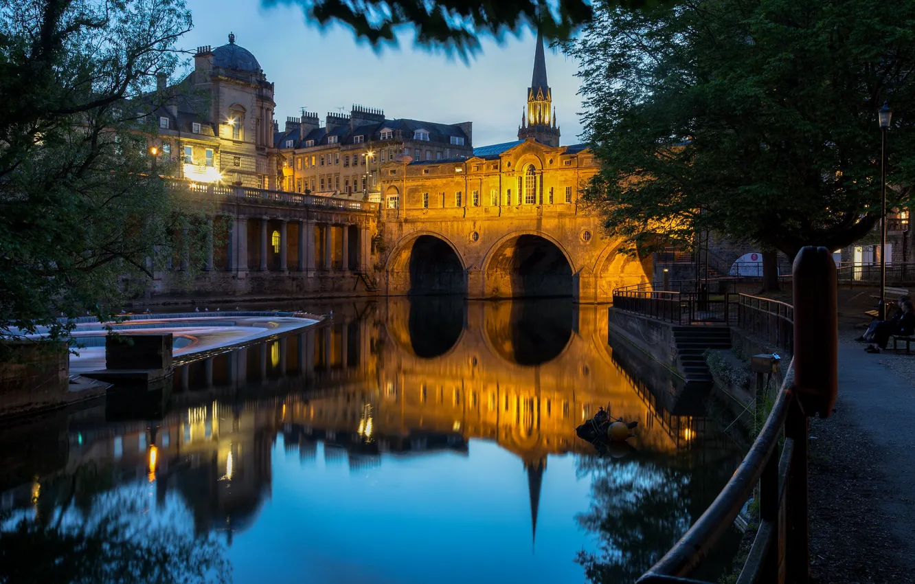 Photo wallpaper England, Bat, Pulteney Bridge