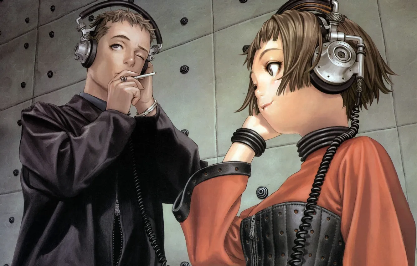 Photo wallpaper girl, music, background, mood, Wallpaper, figure, anime, headphones