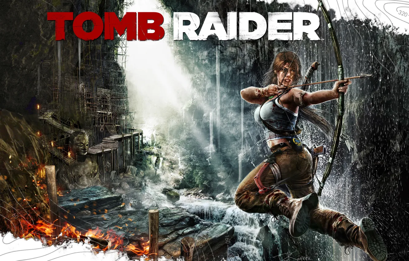 Photo wallpaper girl, Tomb Raider, Lara Croft, climber
