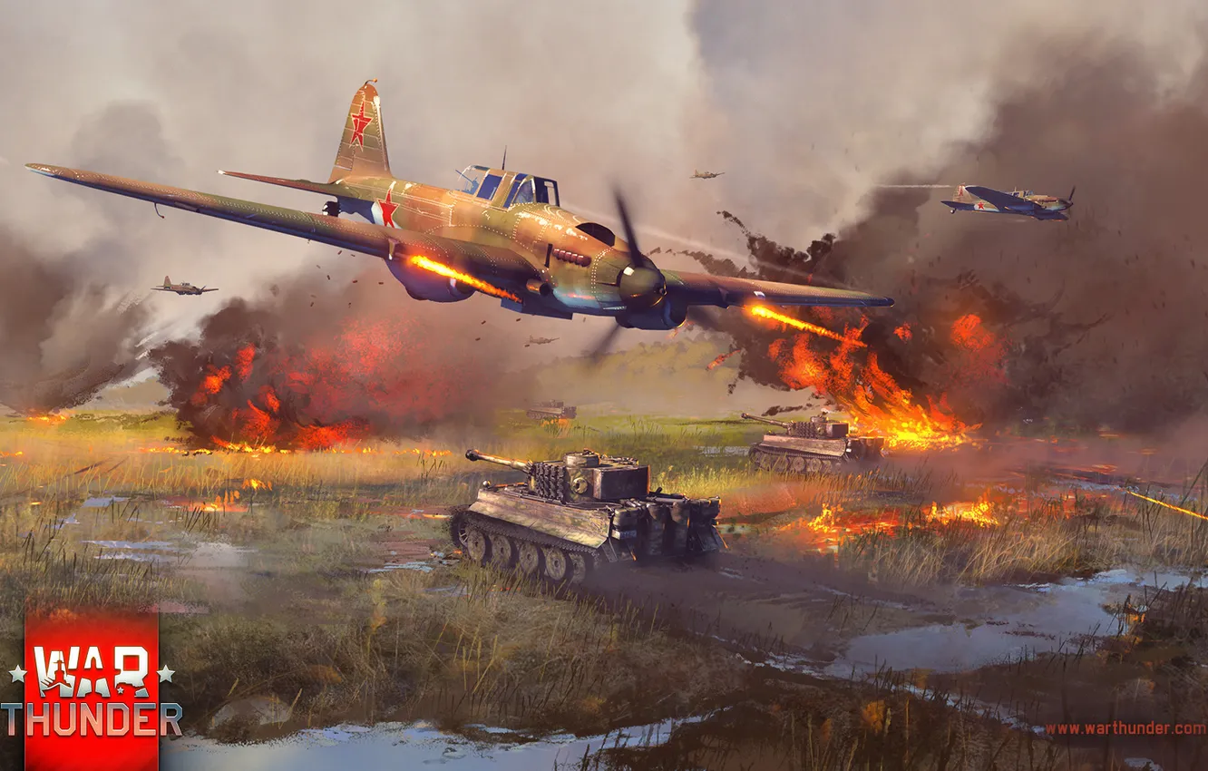 Photo wallpaper tank, the plane, mac os, tiger, plane, simulator, MMO, War Thunder