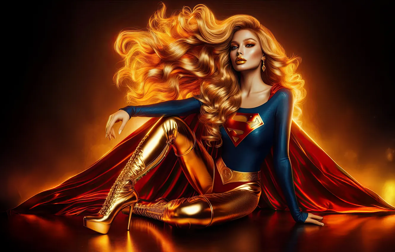 Photo wallpaper golden, legacy, justice, Supergirl, Shining