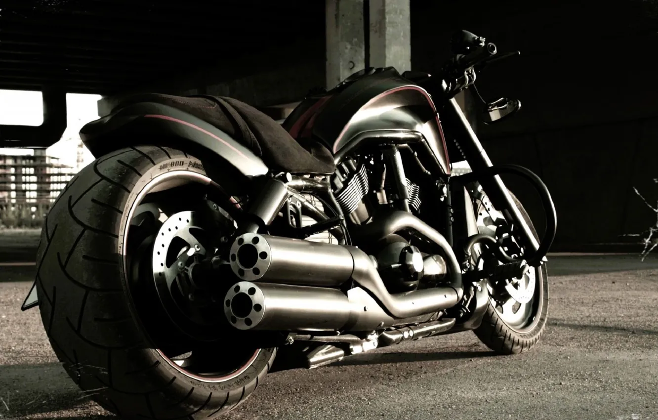 Photo wallpaper black, Harley, motorcycle, bike, Harley-Davidson, Harley-Davidson VRSC, VRSC, Harley - Davidson