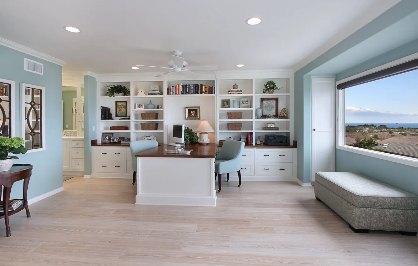 Photo wallpaper design, style, furniture, interior, library, office