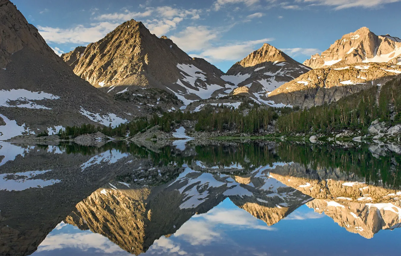 Photo wallpaper California, reflection, Little Lakes Valley, Sierra Nevada, Rock Creek
