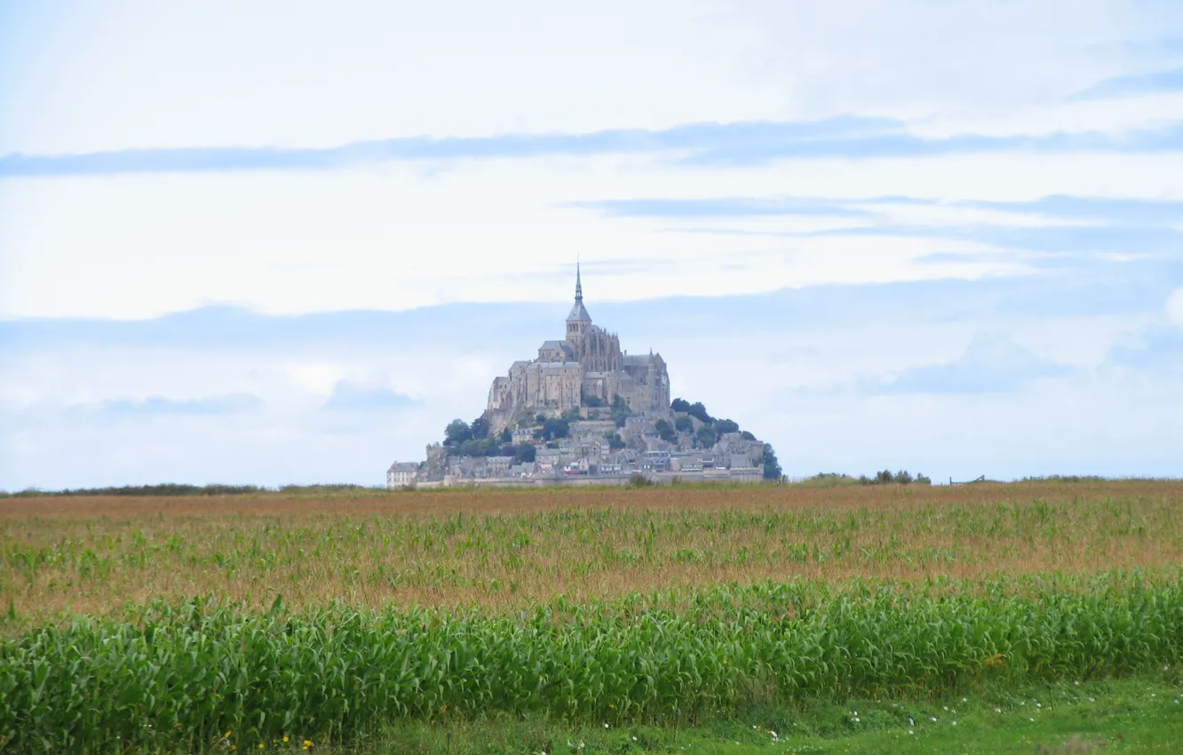 Photo wallpaper France, castle, Normandy, monastery, saint michele, Mont Sain Michele
