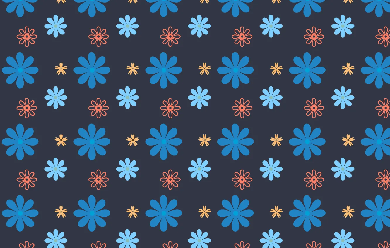 Photo wallpaper flowers, blue, design, background, texture