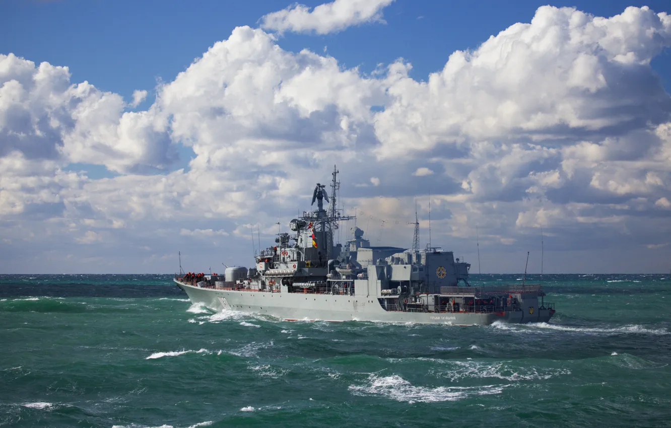Photo wallpaper Ships, Ukraine, Navy, Ukrainian Navy, Hetman Sahaidachny, F130, The Ukrainian Navy
