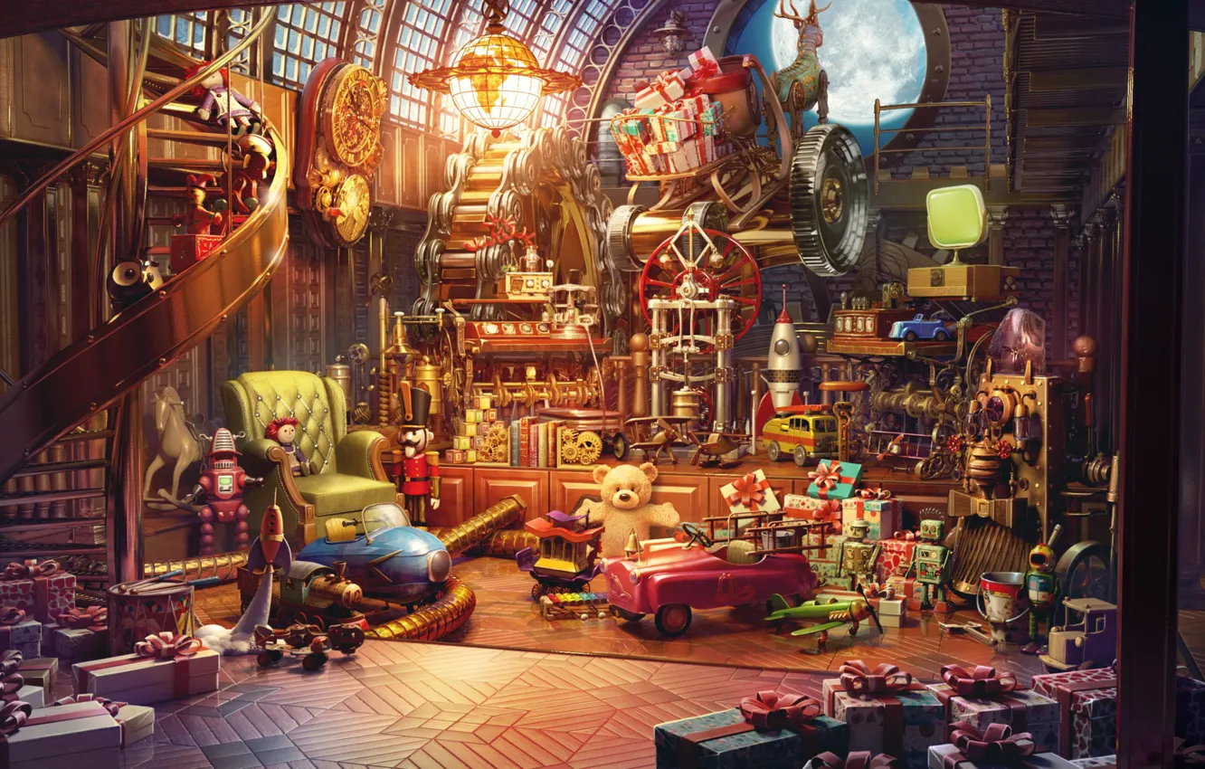 Photo wallpaper winter, background, mood, holiday, gift, new year, art, Christmas