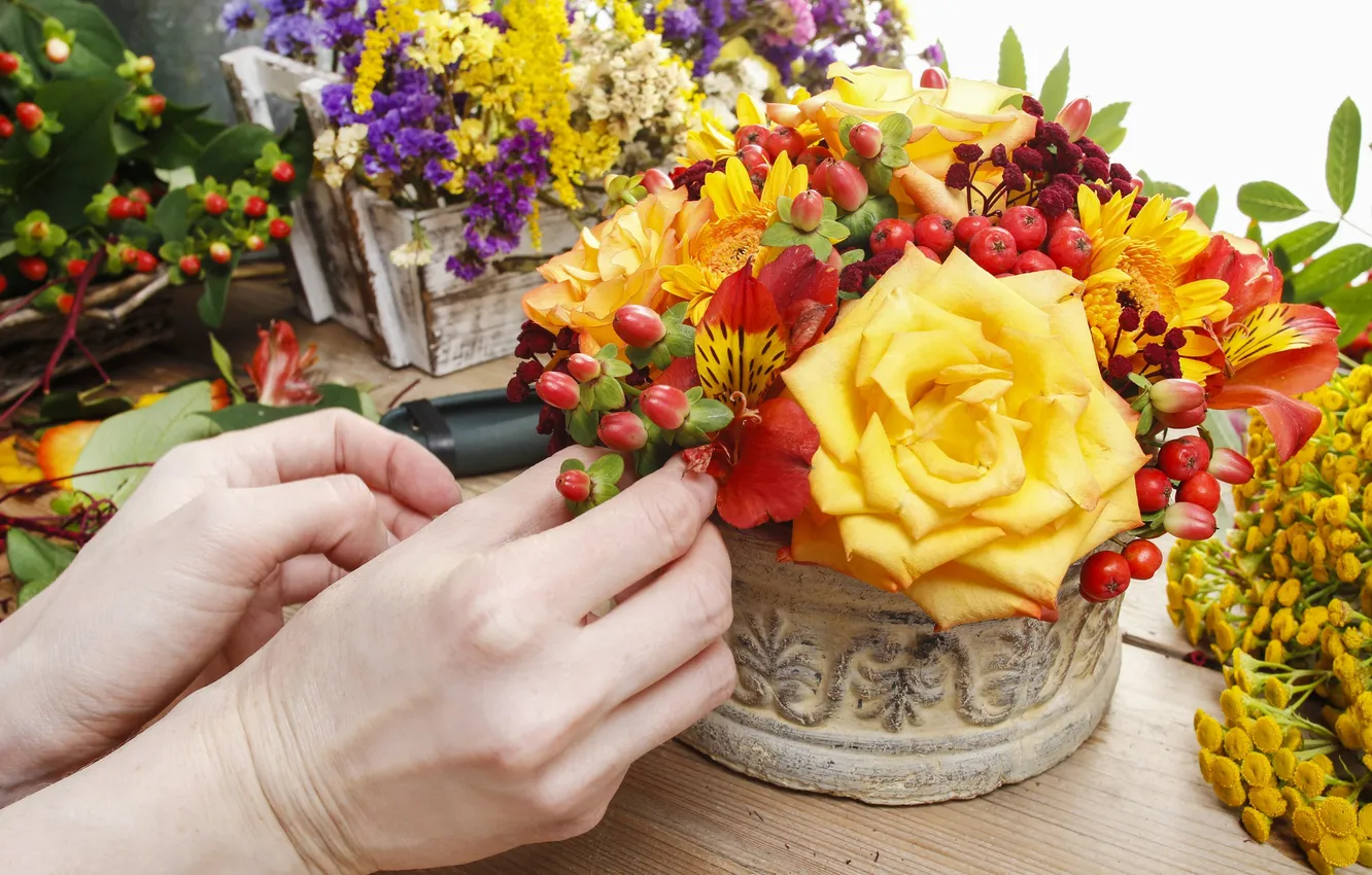 Photo wallpaper flowers, bouquet, flowers, floral