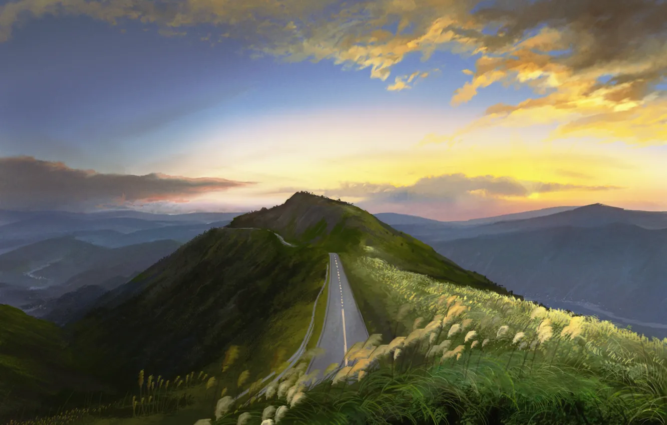 Photo wallpaper road, nature, dal