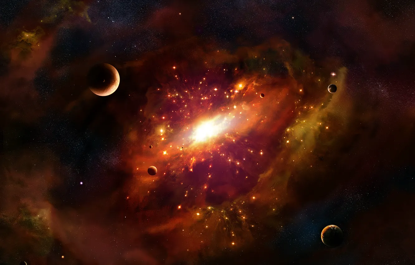 Photo wallpaper stars, planet, galaxy