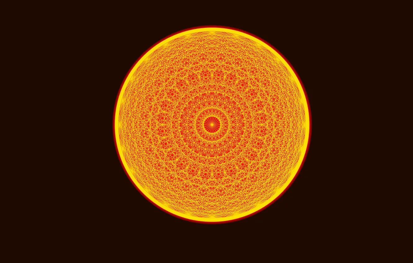 Photo wallpaper the sun, light, the dark background, mandala