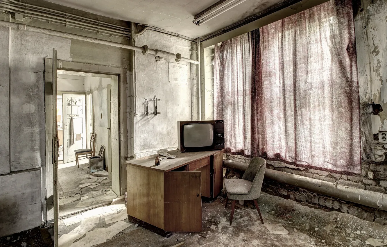 Photo wallpaper table, room, TV