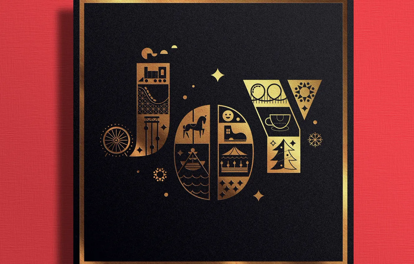 Photo wallpaper joy, shadow, design, Illustrations, Lagoon Christmas Card