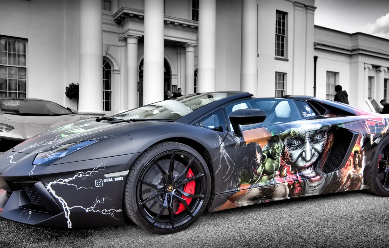 Photo wallpaper LP700-4, Aventador, Lamborghini Aventador, Marvel Supercar