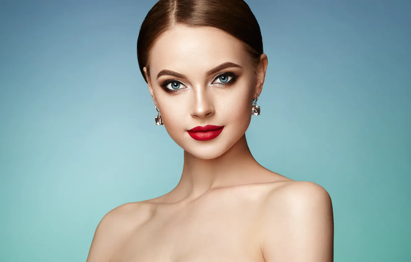 Photo wallpaper girl, style, model, makeup, lipstick, photoshoot, photographer Oleg Gekman