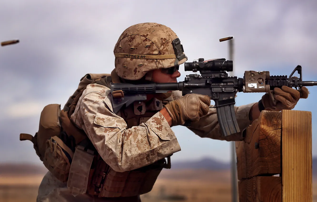 Photo wallpaper weapons, soldiers, U. S. Marine Corps