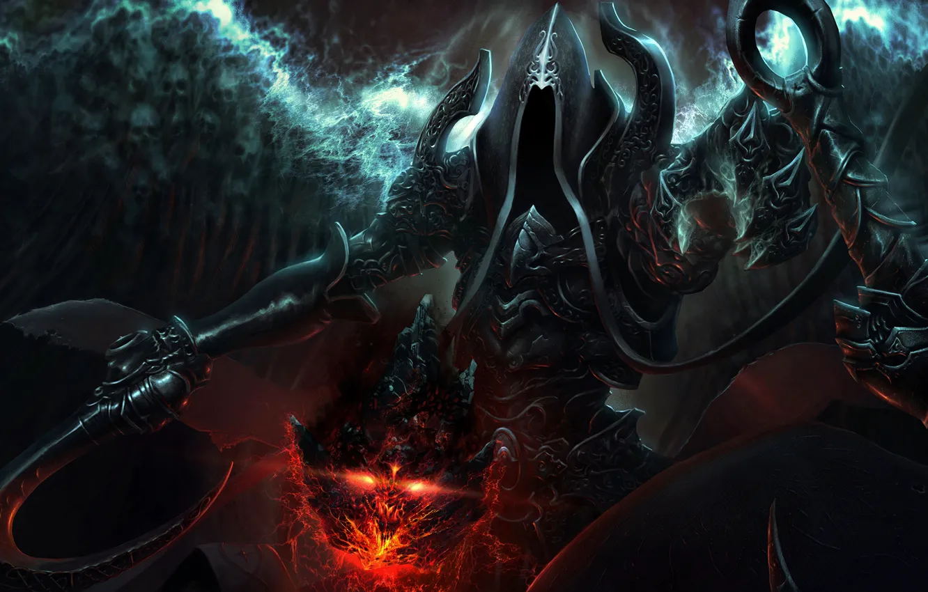 Photo wallpaper darkness, hood, Diablo III: Reaper of Souls, Malthael Angel of Death