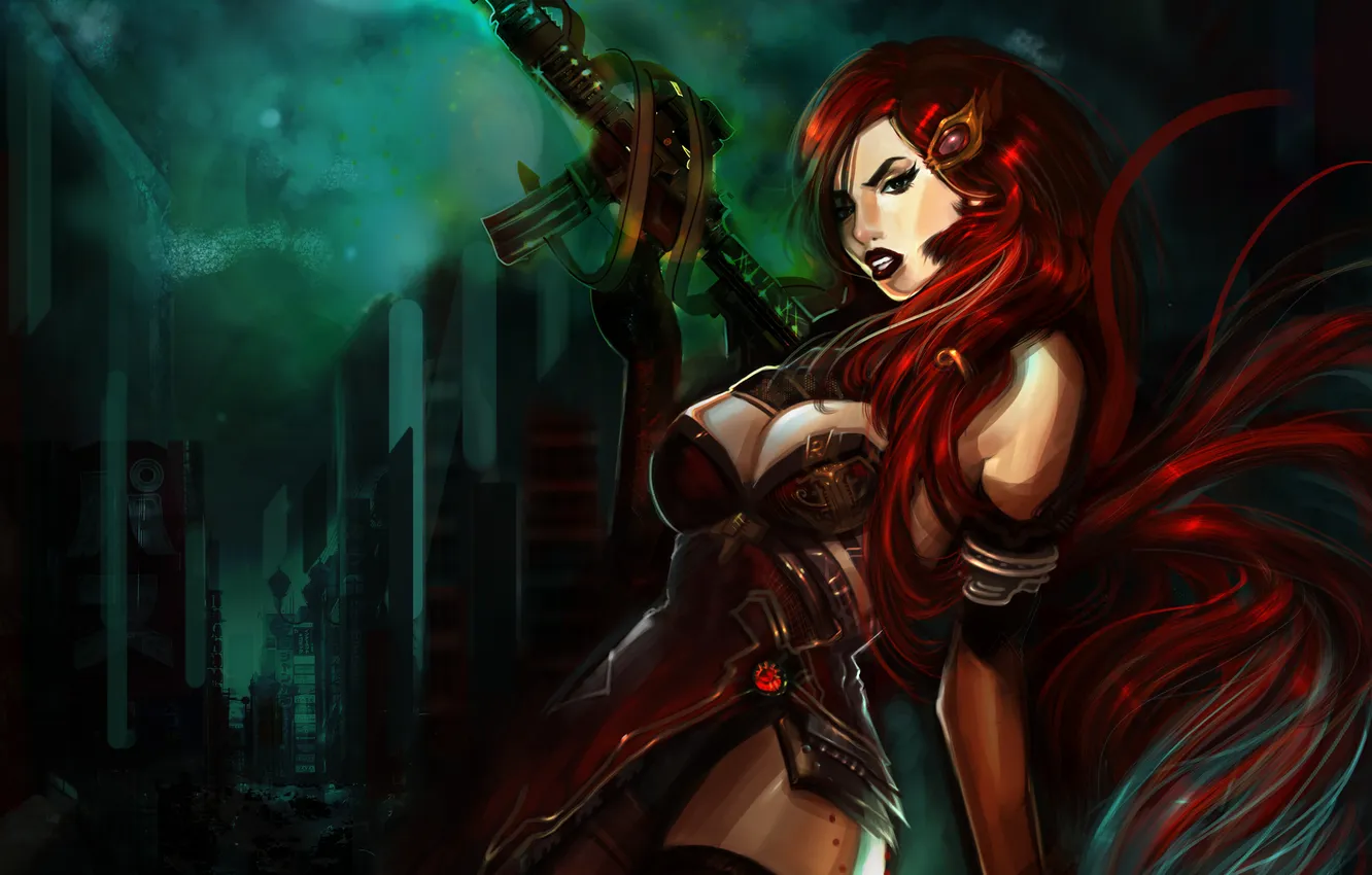 Photo wallpaper girl, decoration, night, the city, pose, machine